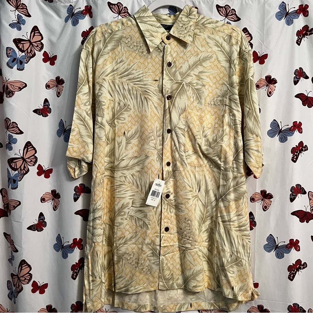 Mens vintage tropical nautica button up